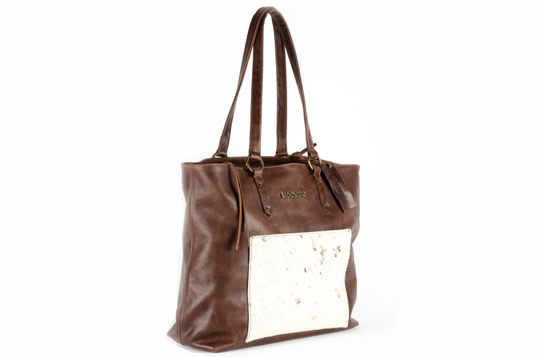 Bolsa de piel Savannah con pelo